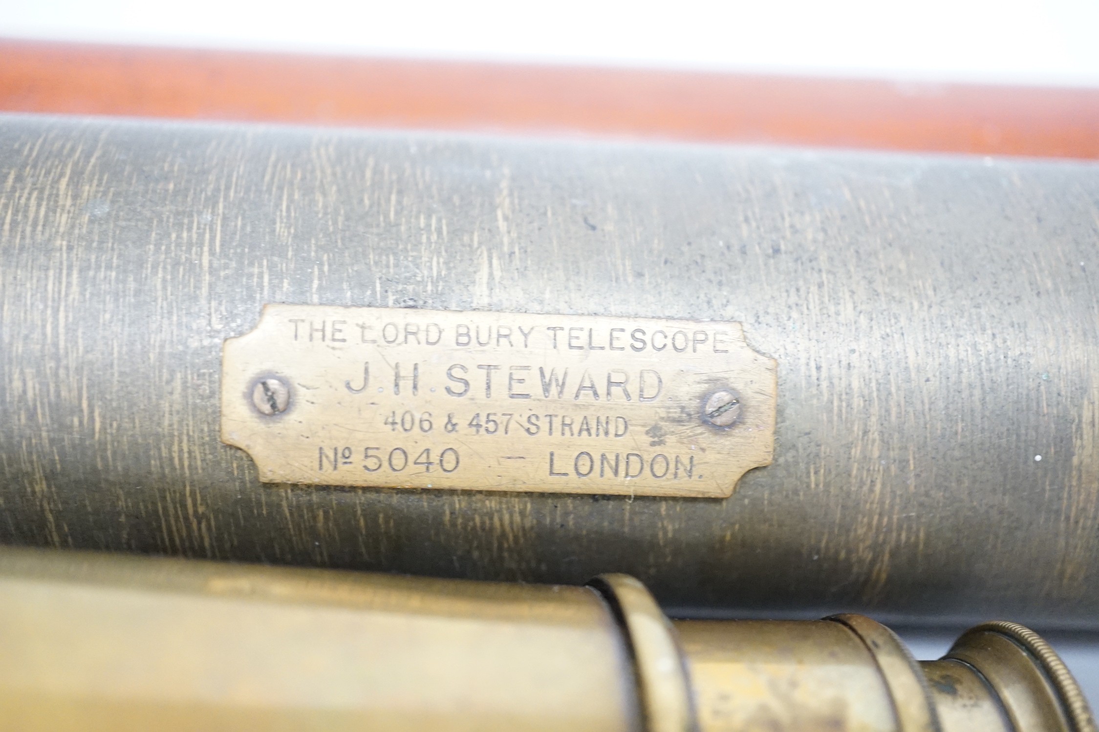 A J H Steward telescope, together with another telescope and a pair of binoculars